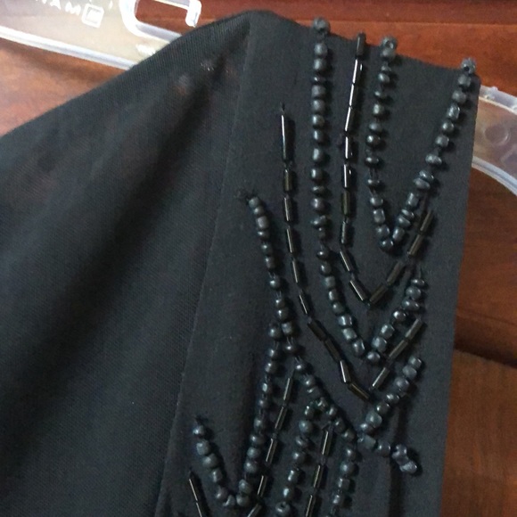 Alice + Olivia Augustine Dress. Size 8. Silk Black Beaded. - Picture 10 of 14